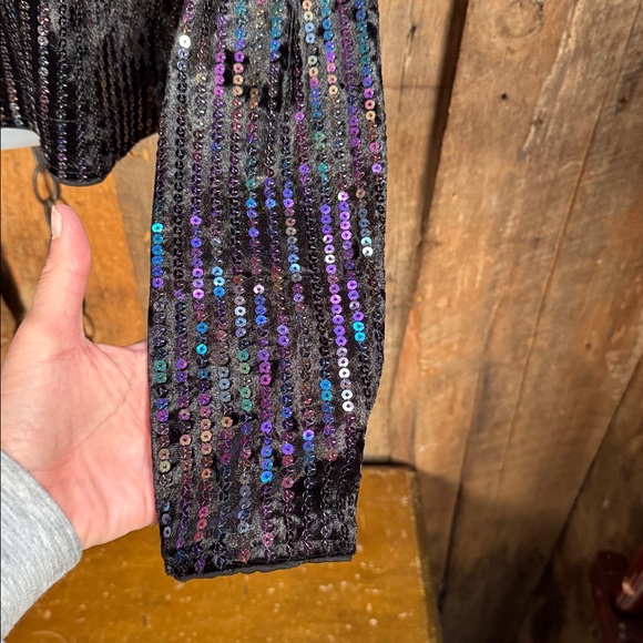 H&M Black Sequin Long Sleeve Top - Picture 3 of 10